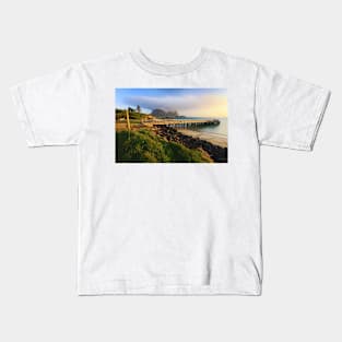 A long wharf or pier over a body of water on Lord Howe Island Kids T-Shirt